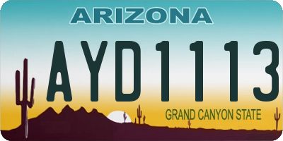 AZ license plate AYD1113