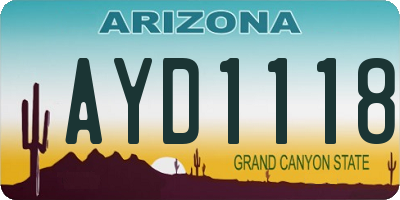 AZ license plate AYD1118