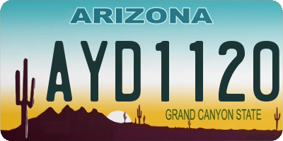 AZ license plate AYD1120
