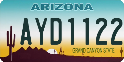 AZ license plate AYD1122