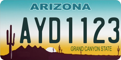 AZ license plate AYD1123