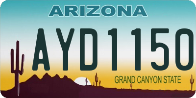 AZ license plate AYD1150