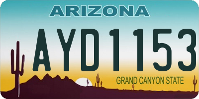 AZ license plate AYD1153