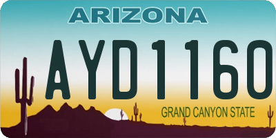 AZ license plate AYD1160