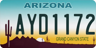 AZ license plate AYD1172