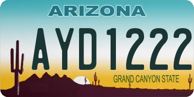 AZ license plate AYD1222