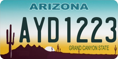 AZ license plate AYD1223