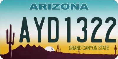 AZ license plate AYD1322