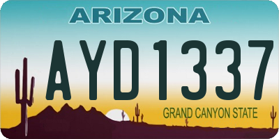 AZ license plate AYD1337