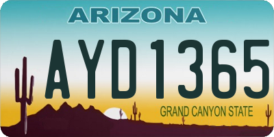 AZ license plate AYD1365