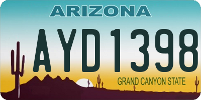 AZ license plate AYD1398