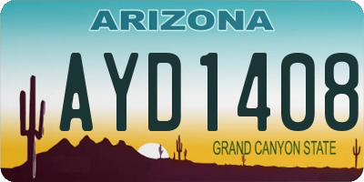 AZ license plate AYD1408