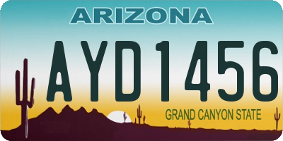 AZ license plate AYD1456