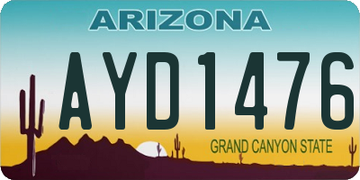 AZ license plate AYD1476