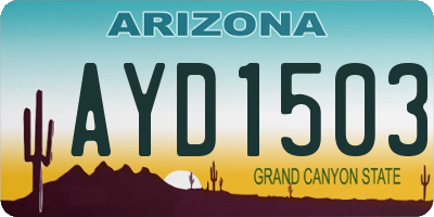AZ license plate AYD1503