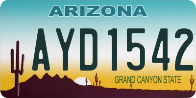 AZ license plate AYD1542