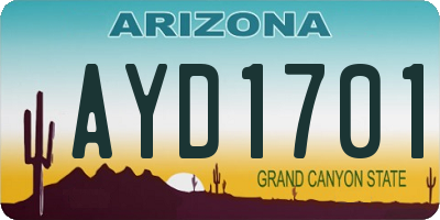 AZ license plate AYD1701