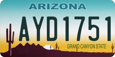 AZ license plate AYD1751