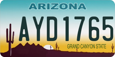 AZ license plate AYD1765