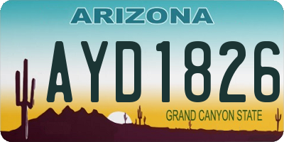 AZ license plate AYD1826