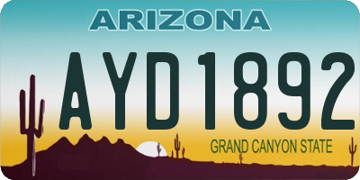 AZ license plate AYD1892