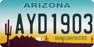 AZ license plate AYD1903