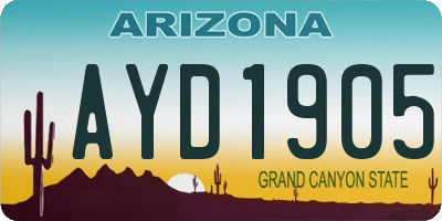 AZ license plate AYD1905
