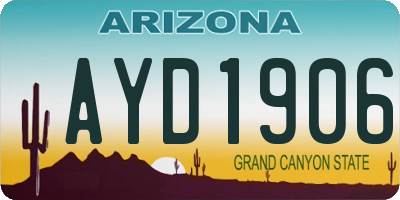 AZ license plate AYD1906