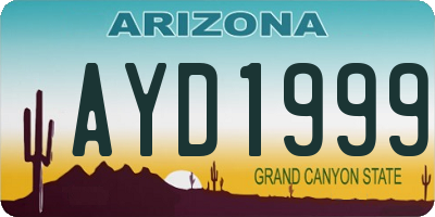 AZ license plate AYD1999