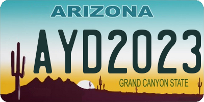 AZ license plate AYD2023
