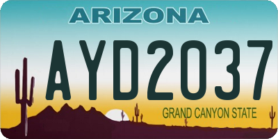 AZ license plate AYD2037