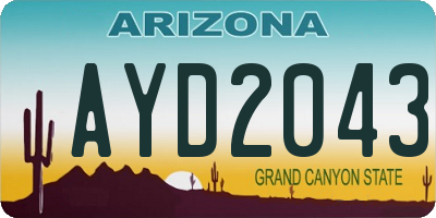 AZ license plate AYD2043