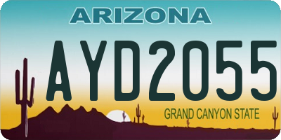 AZ license plate AYD2055