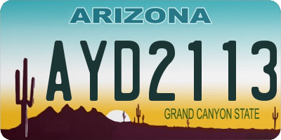 AZ license plate AYD2113