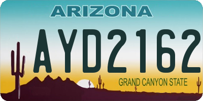 AZ license plate AYD2162