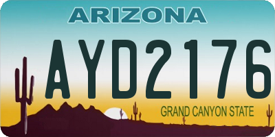 AZ license plate AYD2176