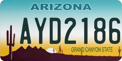 AZ license plate AYD2186