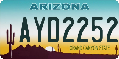 AZ license plate AYD2252
