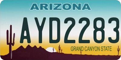 AZ license plate AYD2283