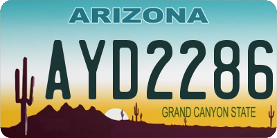AZ license plate AYD2286