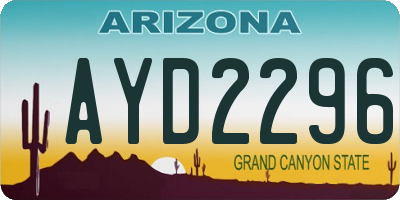 AZ license plate AYD2296