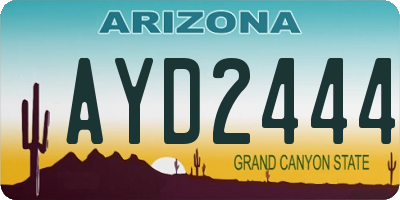 AZ license plate AYD2444