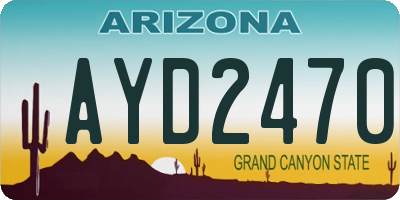 AZ license plate AYD2470