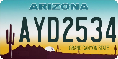 AZ license plate AYD2534