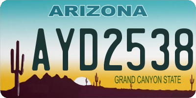 AZ license plate AYD2538