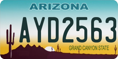 AZ license plate AYD2563
