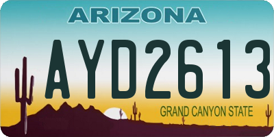 AZ license plate AYD2613