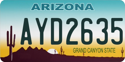 AZ license plate AYD2635