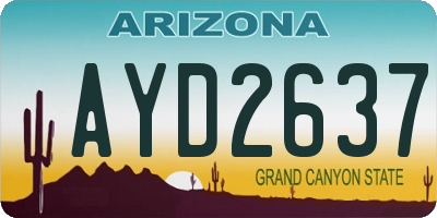 AZ license plate AYD2637