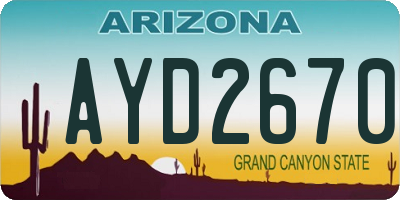 AZ license plate AYD2670